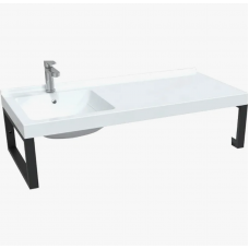 Раковина под стиральную машину 1Marka Wash 110 Polytitan с черными кронштейнами